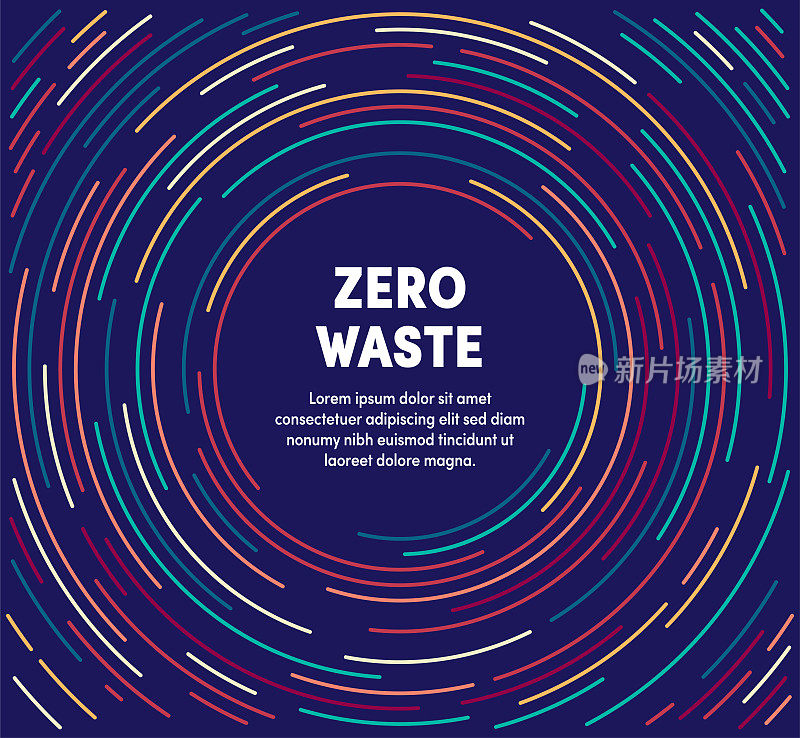 Colorful Circular Motion Illustration For Zero Waste